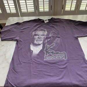 Vtg 90s Kenny Rogers World Tour Concert Purple T-Shirt Adult Size L  Tultex
